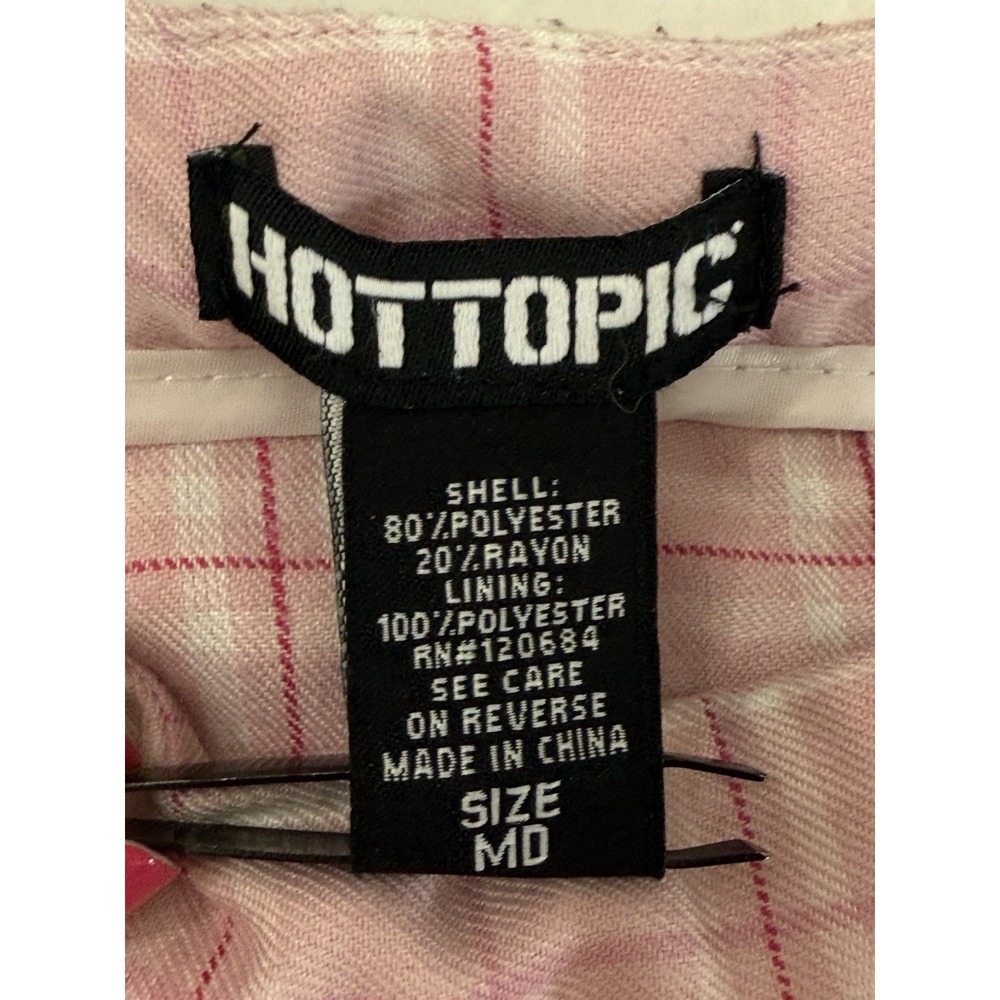 Hot Topic Pink Plaid Pleated School Girl Academia‎ Grunge Goth Emo Skirt SZ M - Picture 4 of 8